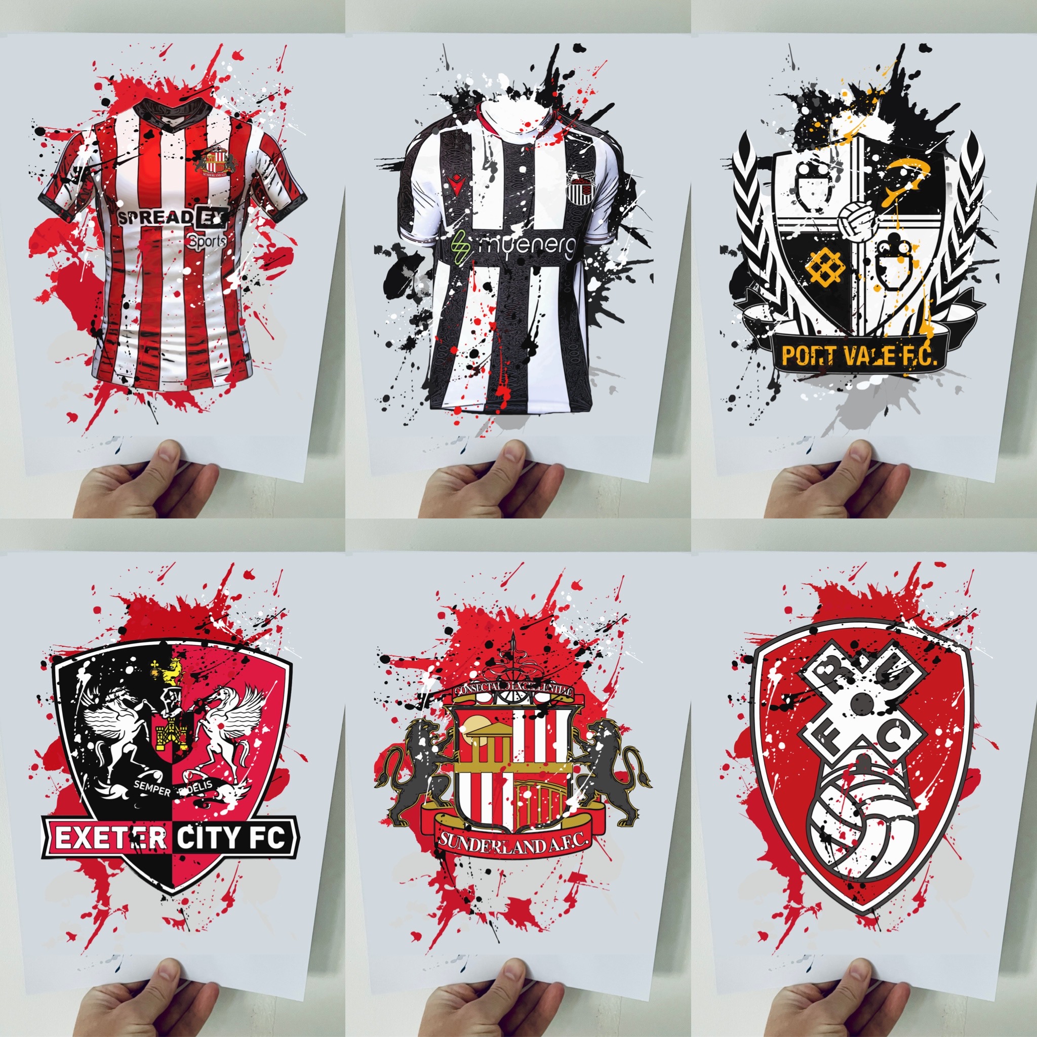 Club Football badge Watercolour paint splash effect print ANY CLUB  AVAILABLE – Ryan The Printing King